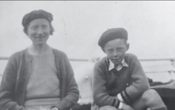 Young Donald On The SS Montrose In 1936 With His Mother.