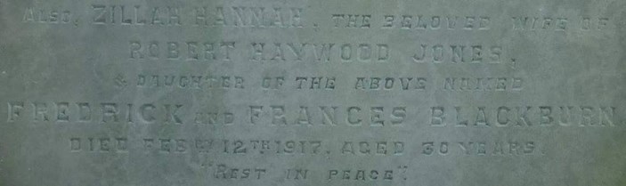 Blackburn Headstone 2 By Permission Of Friends Of Hyde Park Cemetery