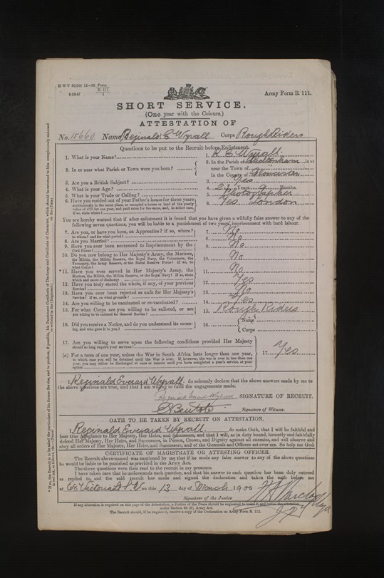Wyrall's Attestation Papers.