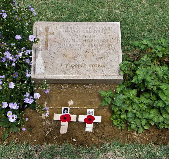 Captain Wilfrid Chapman And His Grave Marker In Azmak Cemetery