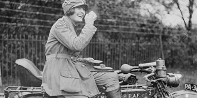 Womens Royal Air Force On Bike