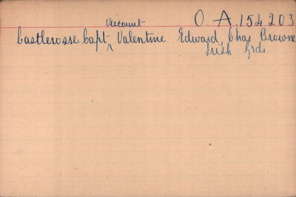 Pension Record Card For Lord Castlerosse