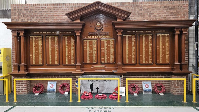 Above The War Memorial On Display Newton Heath Train Care Centre Before Moving To Bury Transport Mus
