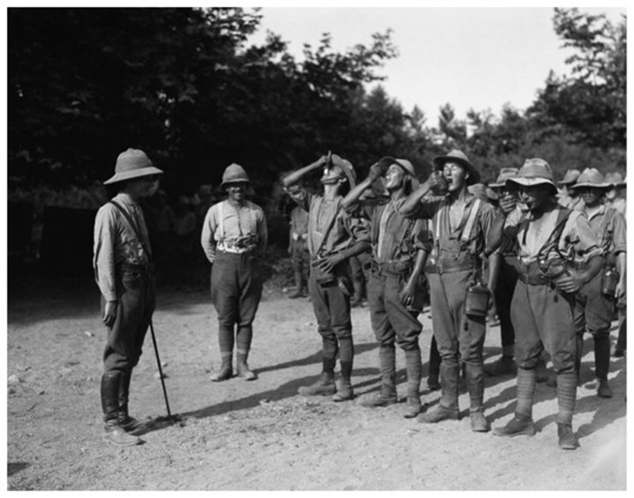 British Troops Taking Their Daily Dose Of Quinine