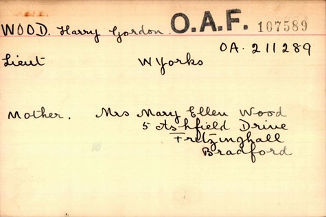 Henry Gordon Wood ‘Widows’ Card