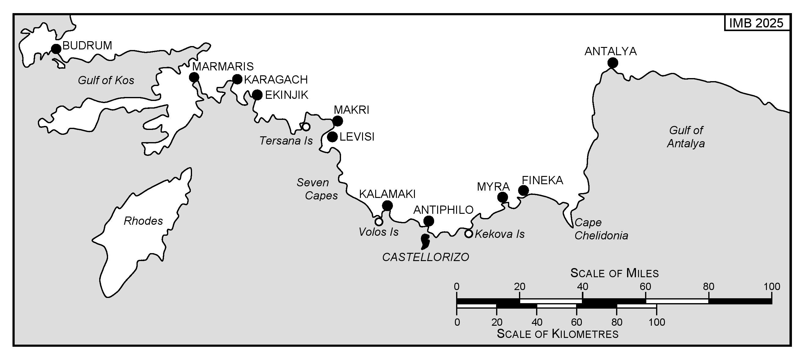 MAP Castellorizo And SW Anatolia