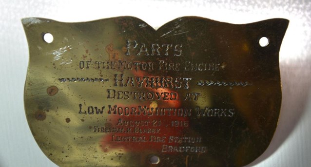 A Brass Plaque Being Part Of The Fire Engine