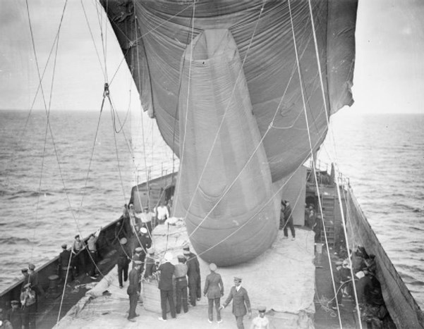 HMS Manica Prepares To Launch A Kite Balloon Off Gallipoli