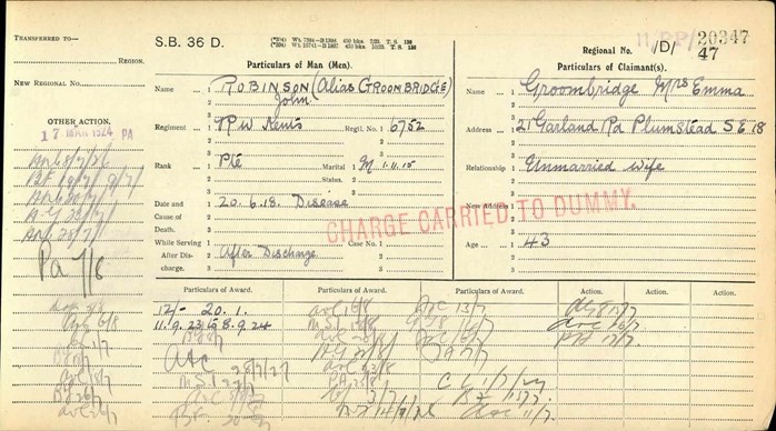 Card For John Robinson