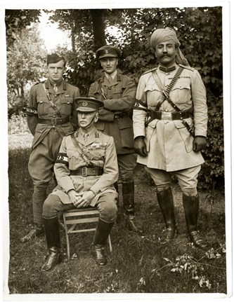 Sir James Willcocks And His Personal Staff In The Garden At His Headquarters At Merville, France.