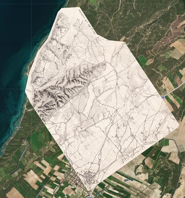 Trench Diagram 9A. This Covers The Area North Of Krithia (Which Can Be Seen In The Bottom Corner)