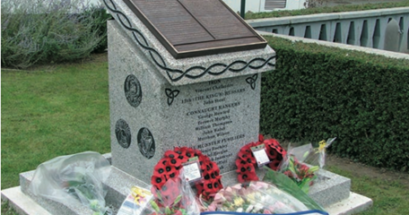Monument With The Regimental Badges And The Names Of The 12