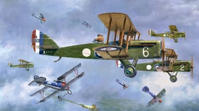 Dh4s Of 57 Squadron Fight Off Albatross Dvs Of Jasta 18.