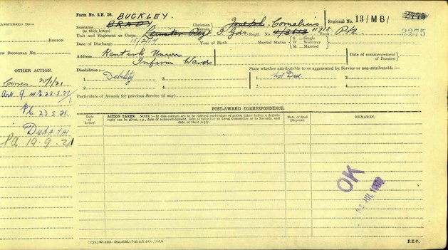Cornelius Buckley Ledger
