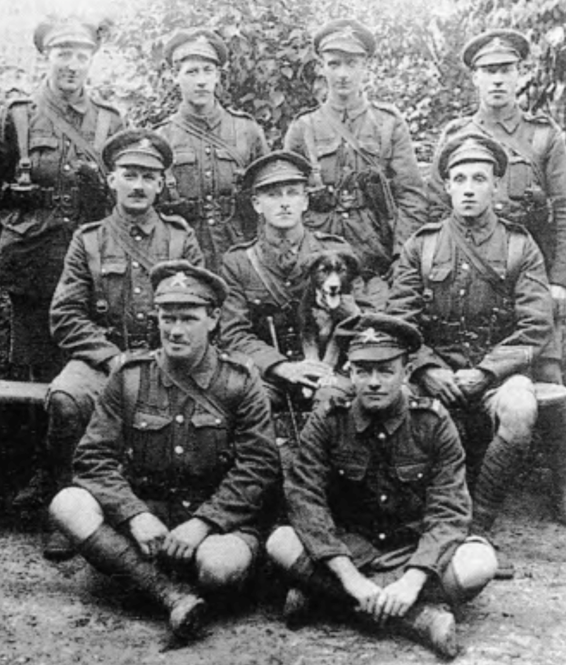 The Crew Of G43 'Gordon' Taken At La Lovie 1917. All Wear Shorts Because Of The Heat, Carry Revolvers And Wear The Badge Of The Machine Gun Corps.
