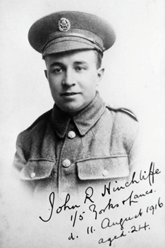 11 August 1916 : Pte John Hinchcliffe