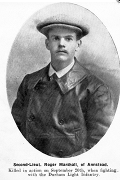 20 September 1914 : 2nd Lieut. Roger Marshall