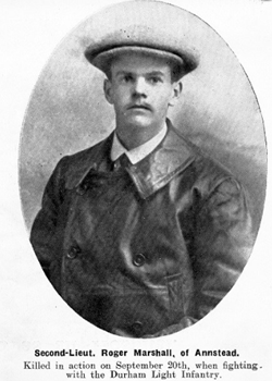 20 September 1914 : 2nd Lieut. Roger Marshall
