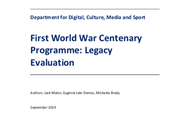 First World War Centenary Programme. A Report from the Department for Digital, Culture, Media and Support