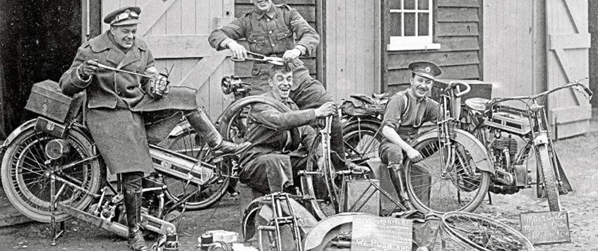 CANCELLED : 'Motorcycle dispatch riders in 1914' by Nick Shelly