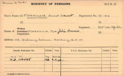 Pension Record Card