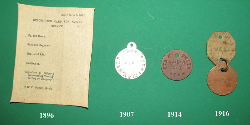 British ID Tag Timeline 1896 to 1916
