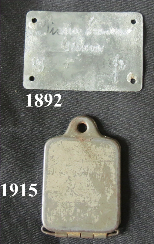 Italian ID Tags 1892 and 1915