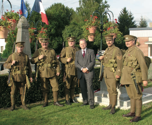 The 10th Essex Re-Enacters with the Chair of the Iron Memorial Fund