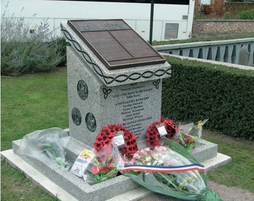 Monument with the Regimental Badges and the Names of the 12