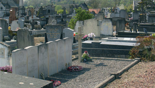 The collective grave of the eleven British soldiers.