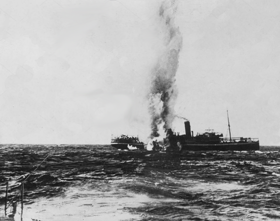 Torpedo Striking The Falaba