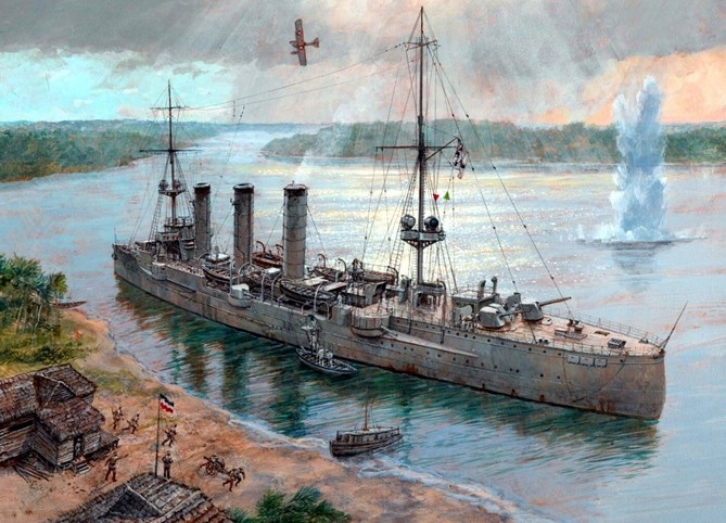 SMS Königsberg In The Rufiji Delta By Paul Wright