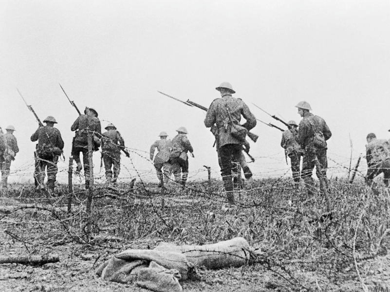 A Still Of One Of The Staged Shots From The Film 'The Battle Of The Somme'