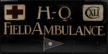 Headquarters Sign Of 141St Field Ambulance, A Medical Unit That Served On The Western Front During The First World War. (IWM FEQ 372)