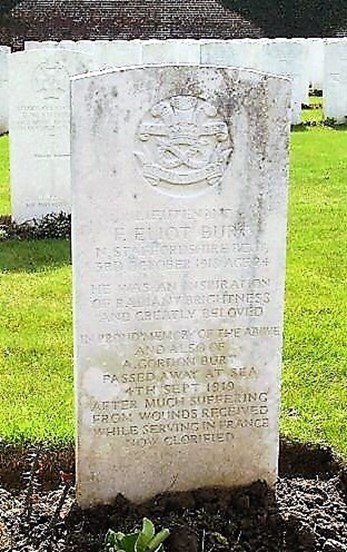 The Headstone For Lt. Frank Eliot Burt