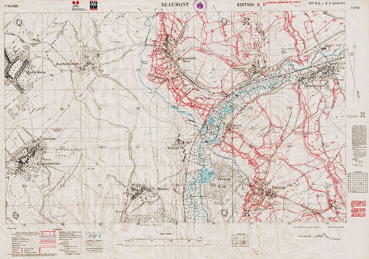10,000 Scale Trench Map Dated 15.8.16