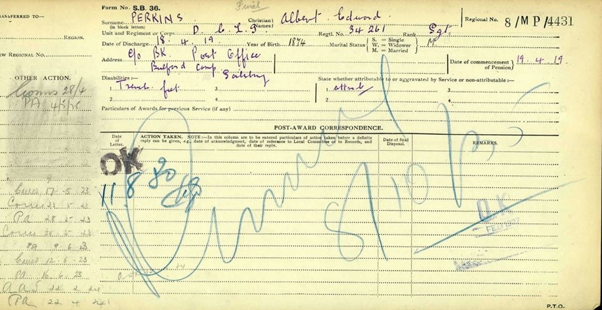The Ledger 8.MP.4431 For Albert Edward Perkins