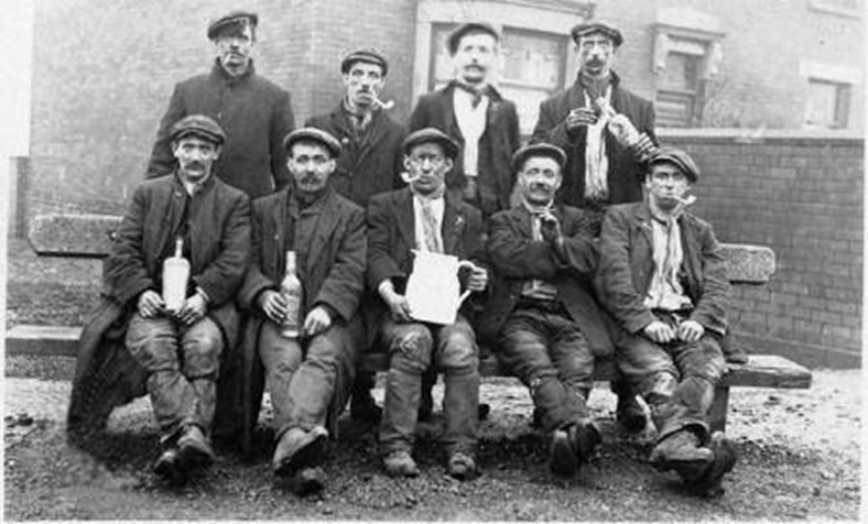 Miners From Low Laithes Colliery, Gawthorpe Pictured In 1905 After An Underground Shift.