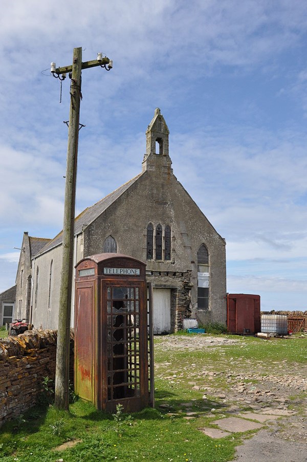 Abandoned Houses On The Island And The Church Building.