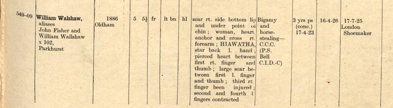 A Second Entry In The Police Gazette Gives Identifying Features.