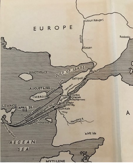 Map Of Gallipoli Campaign, Showing Both The April And August Landings