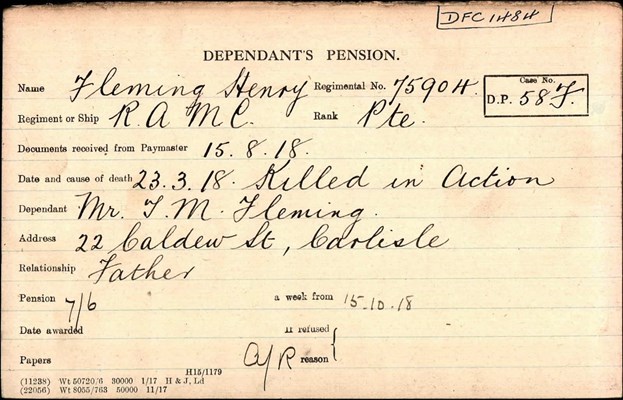 Fleming Pension Card