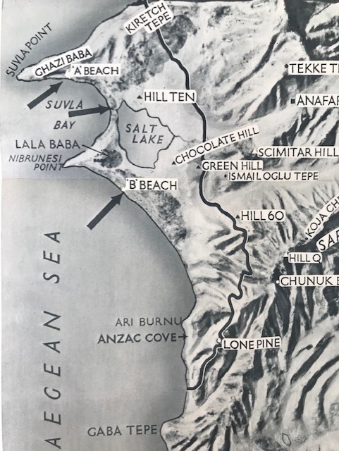 Suvla Bay Landings, Showing The British Front Line At The End Of August 1915