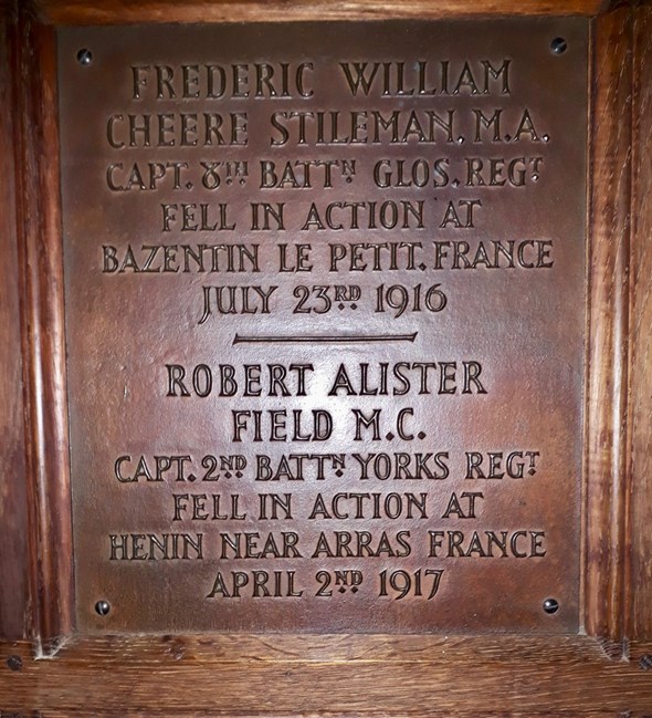Robert Alister Field Plaque