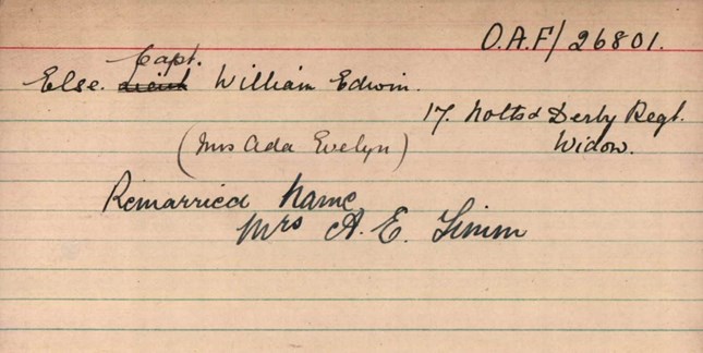 William Else Pension Card 2