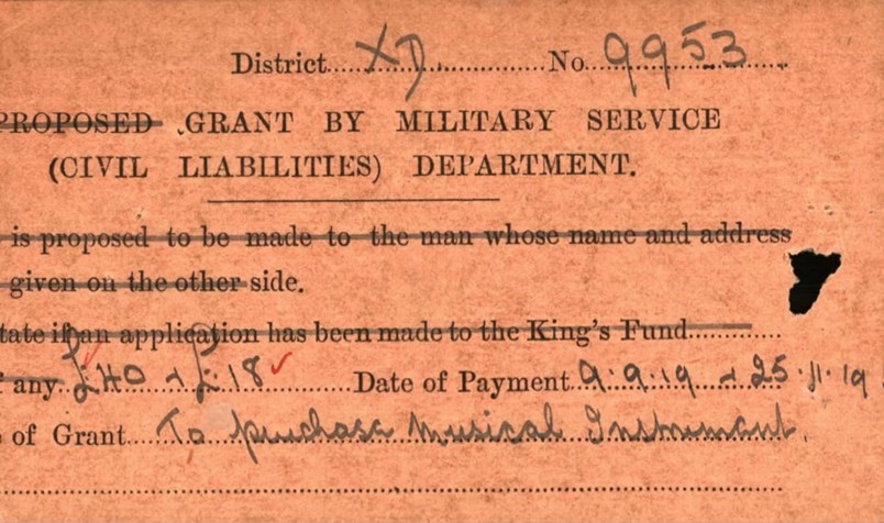 One Of The Cards Showing The Grant Paid To Jesse