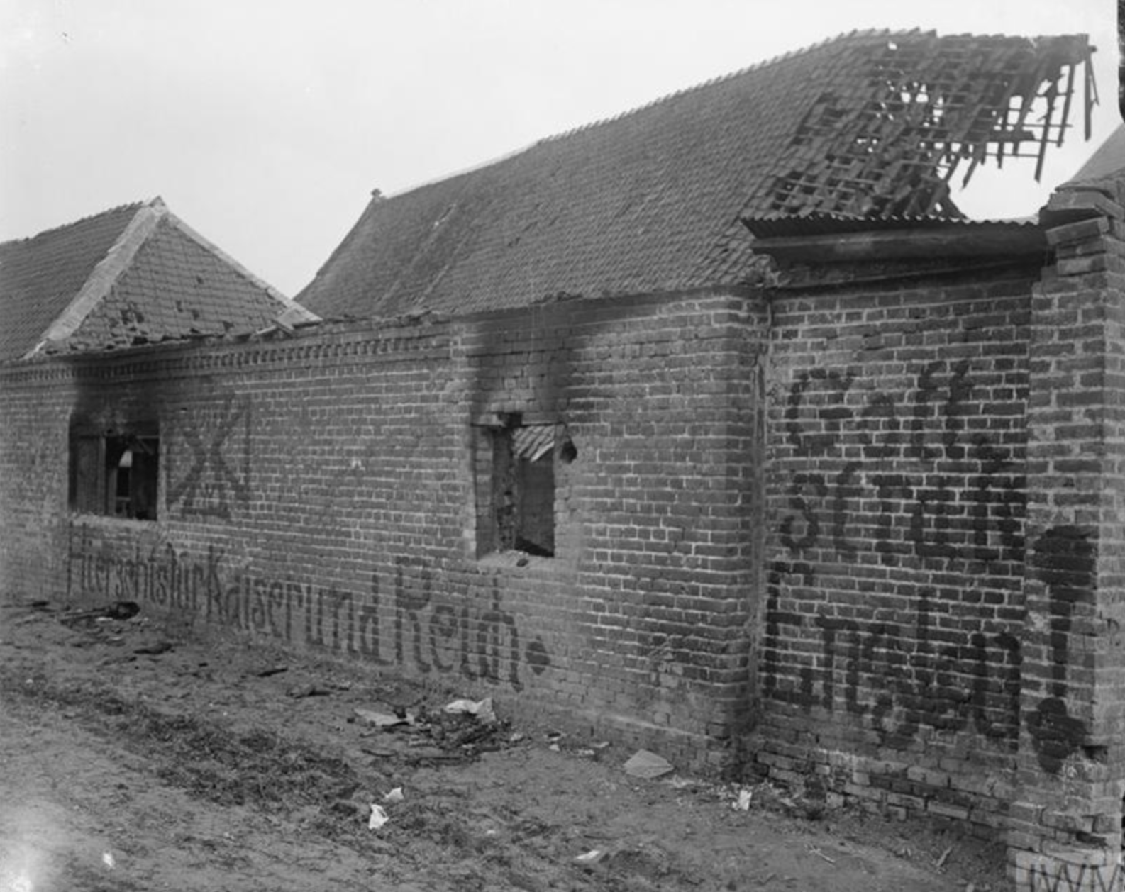Inscriptions On The Wall Of A Wrecked Building In Nesle, March 1917.