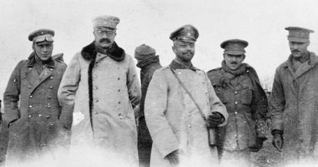 British And German Officers Meeting In No Man's Land During The Unofficial Truce. (British Troops From The Northumberland Hussars, 7Th Division, Bridoux Rouge Banc Sector)