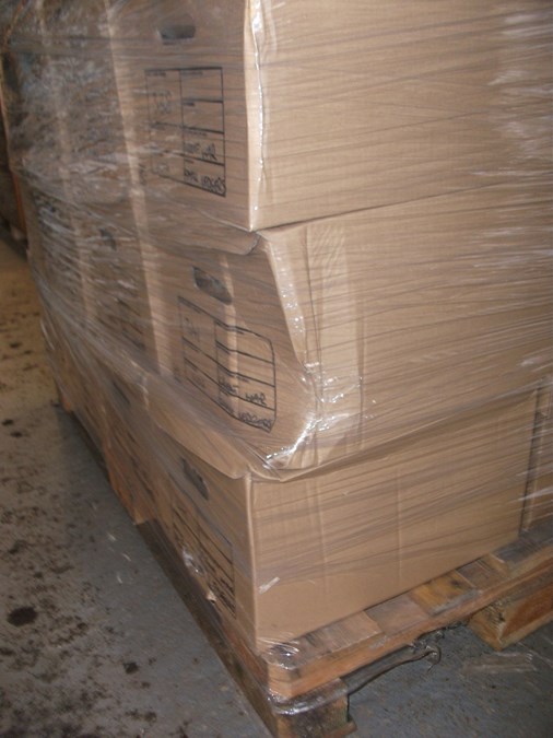 Another Pallet, This Time Containing Cardboard Boxes Full Of Ledgers.