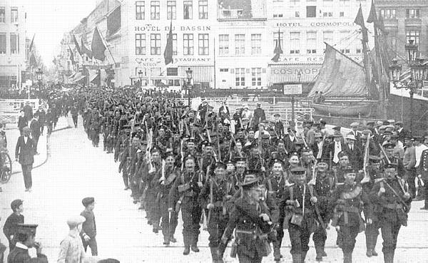 Royal Marine Battalion Landing At Antwerp 1914